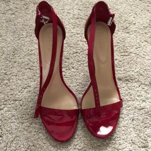 Red strappy heels